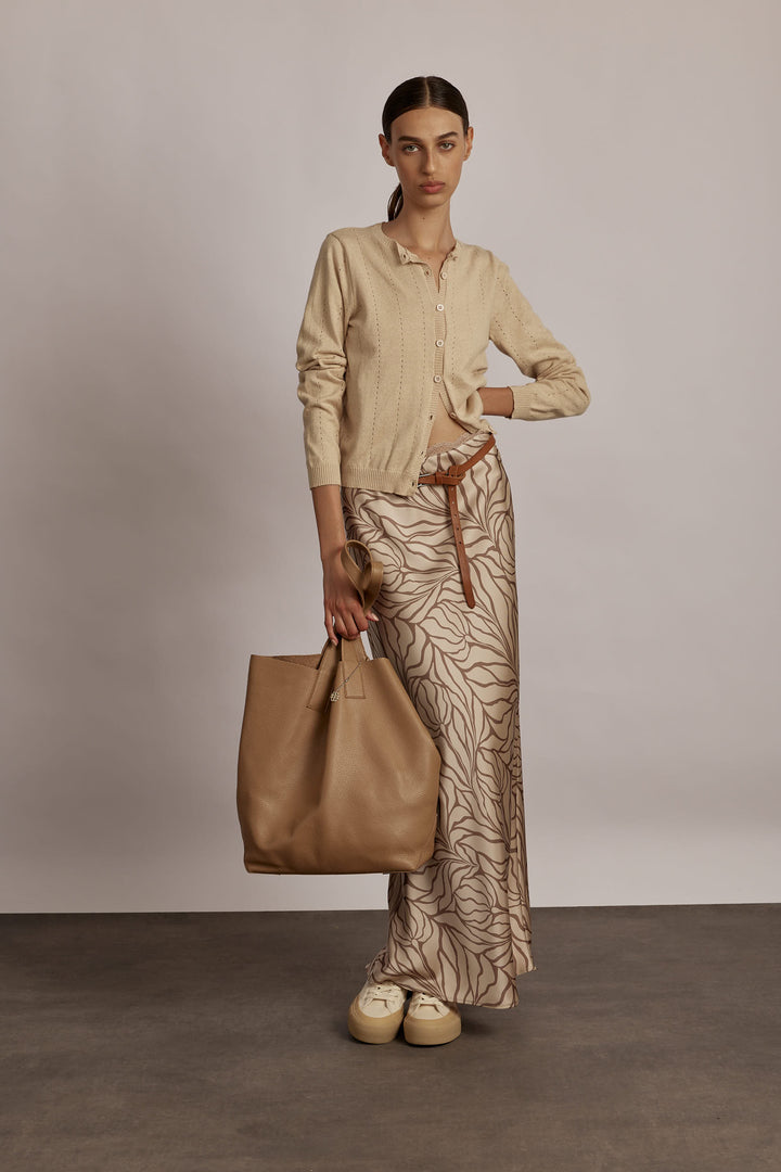 Eden Maxi Skirt Beige Print