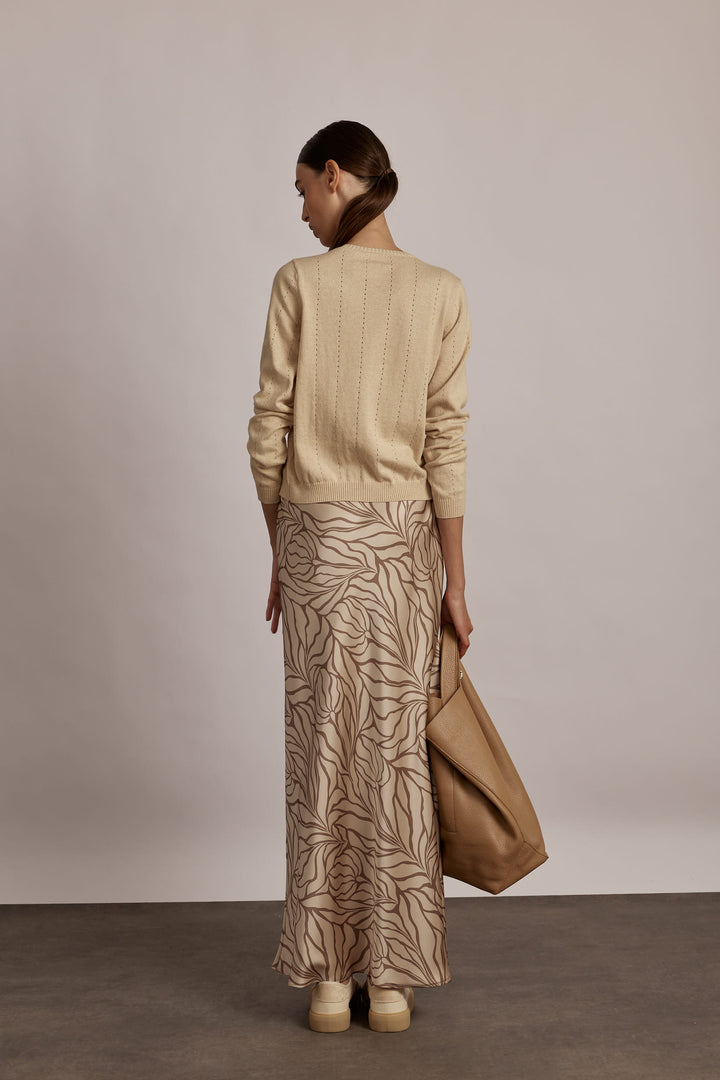 Eden Maxi Skirt Beige Print
