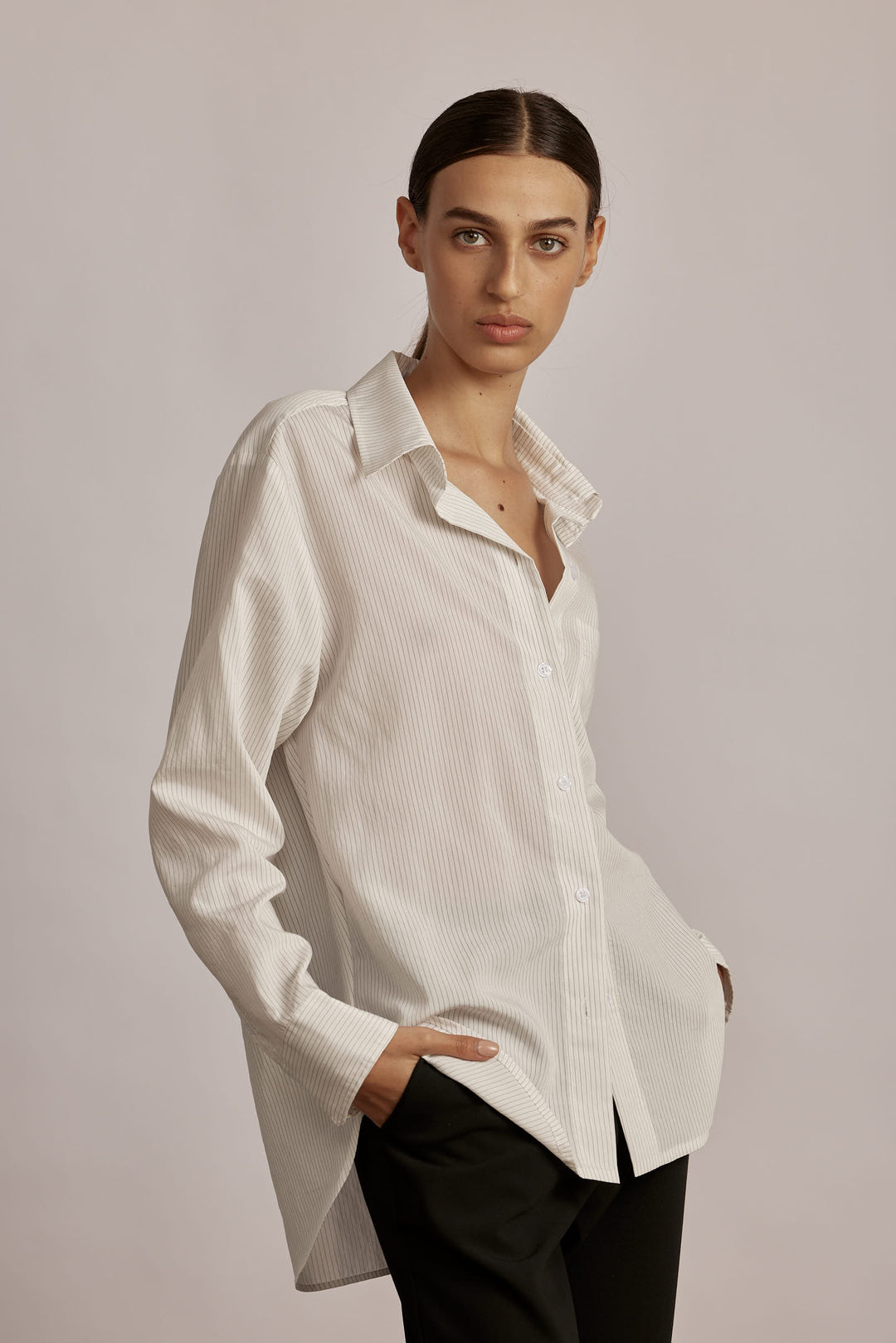 Holly Shirt Black Stripes