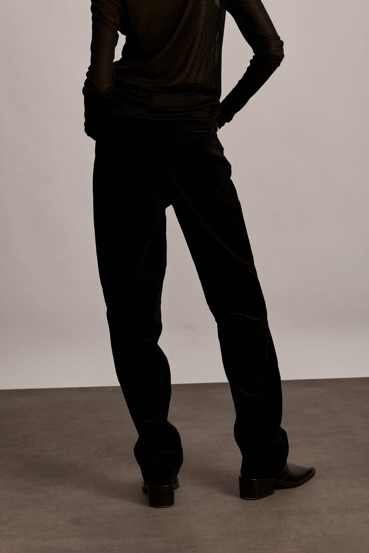 Alex Velvet Pant Black