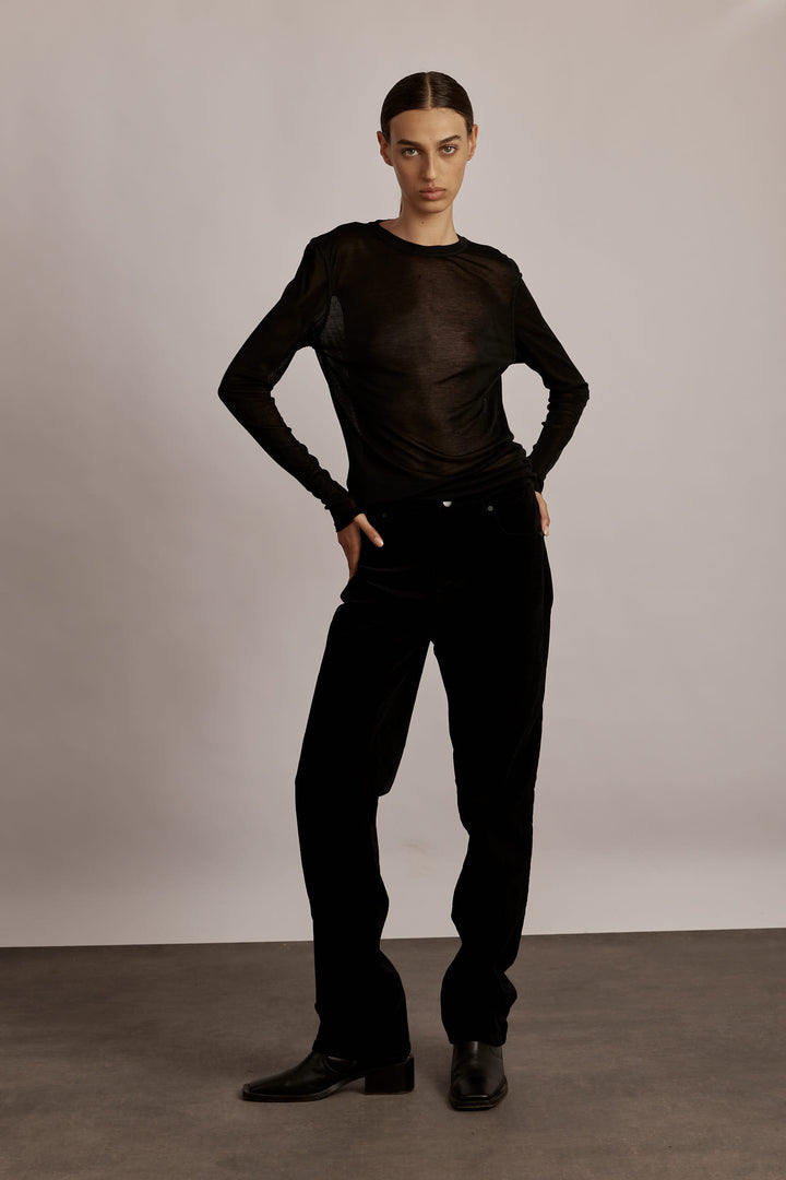 Alex Velvet Pant Black