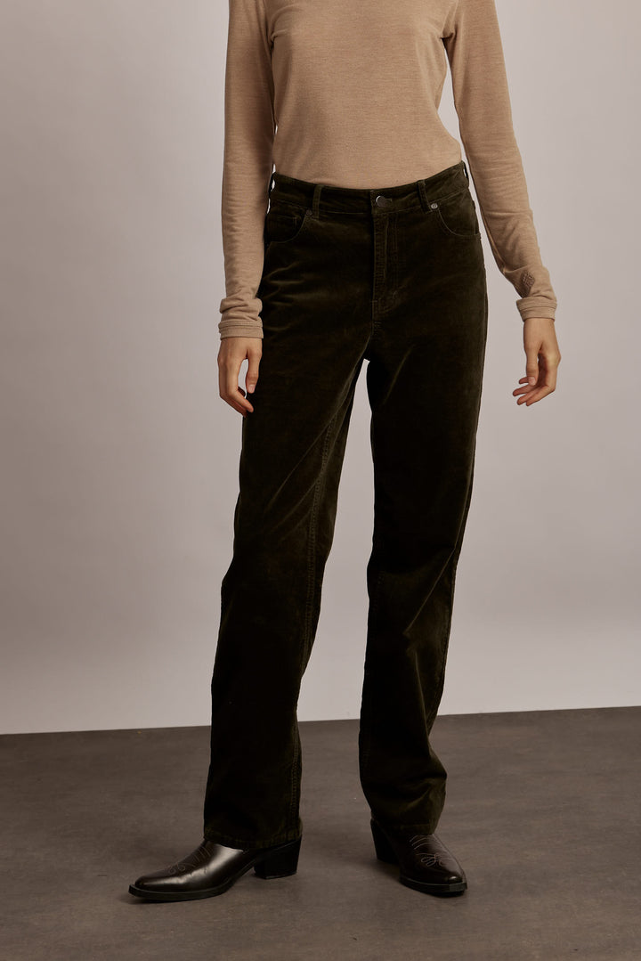 Alex Velvet Pant Green