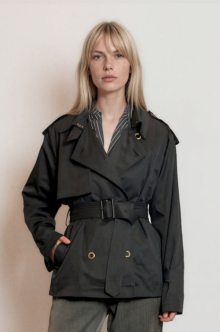 Trenchi Coat Dark Navy