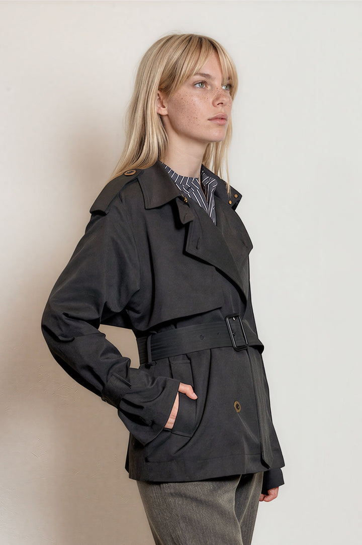 Trenchi Coat Dark Navy