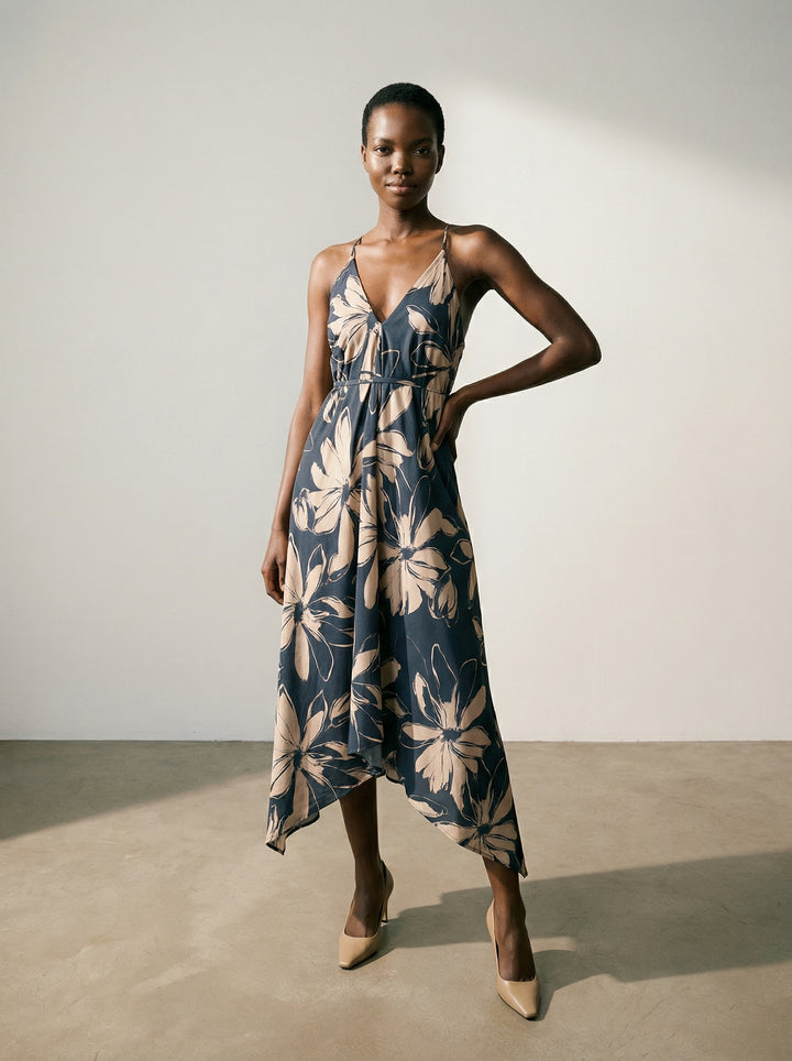 Daisy Dress Blue Print