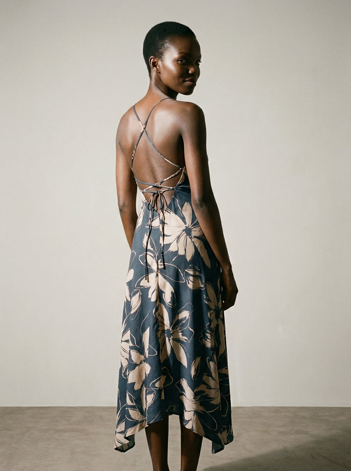 Daisy Dress Blue Print