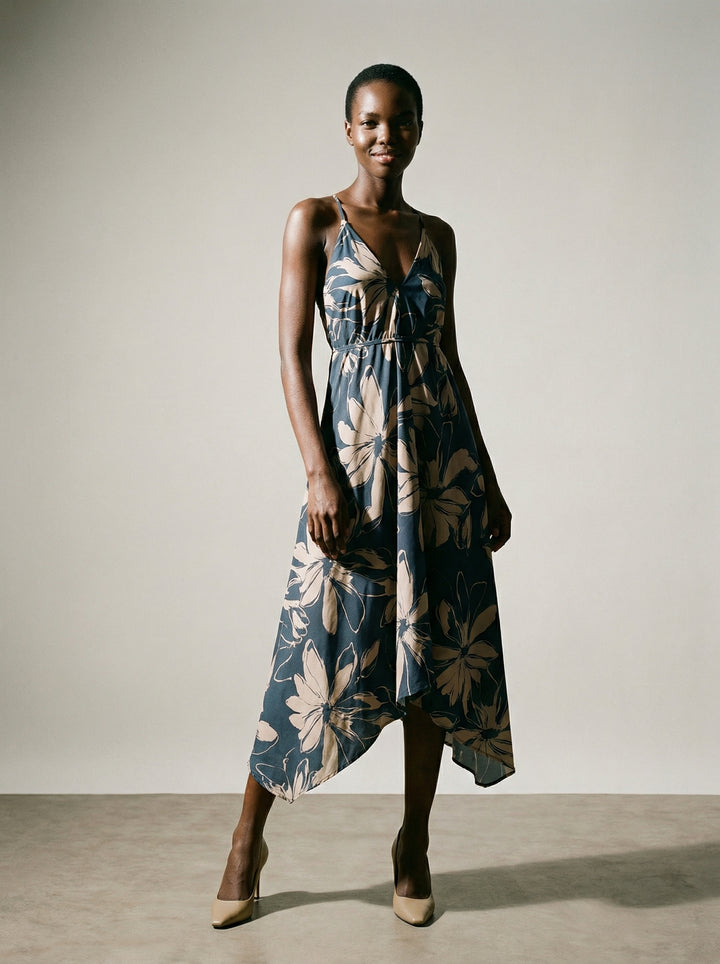 Daisy Dress Blue Print