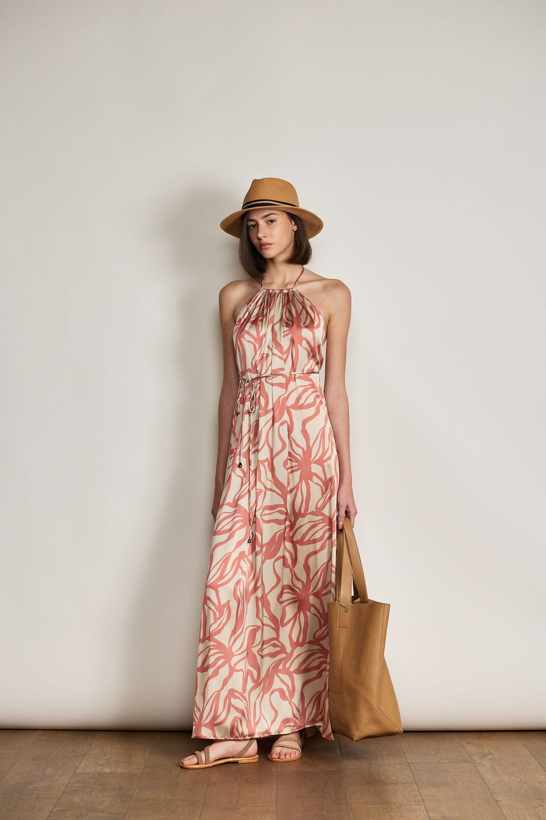 SUE DRESS BRICK PRINT