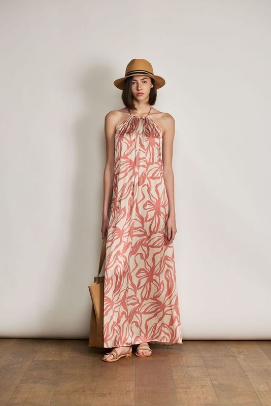 SUE DRESS BRICK PRINT