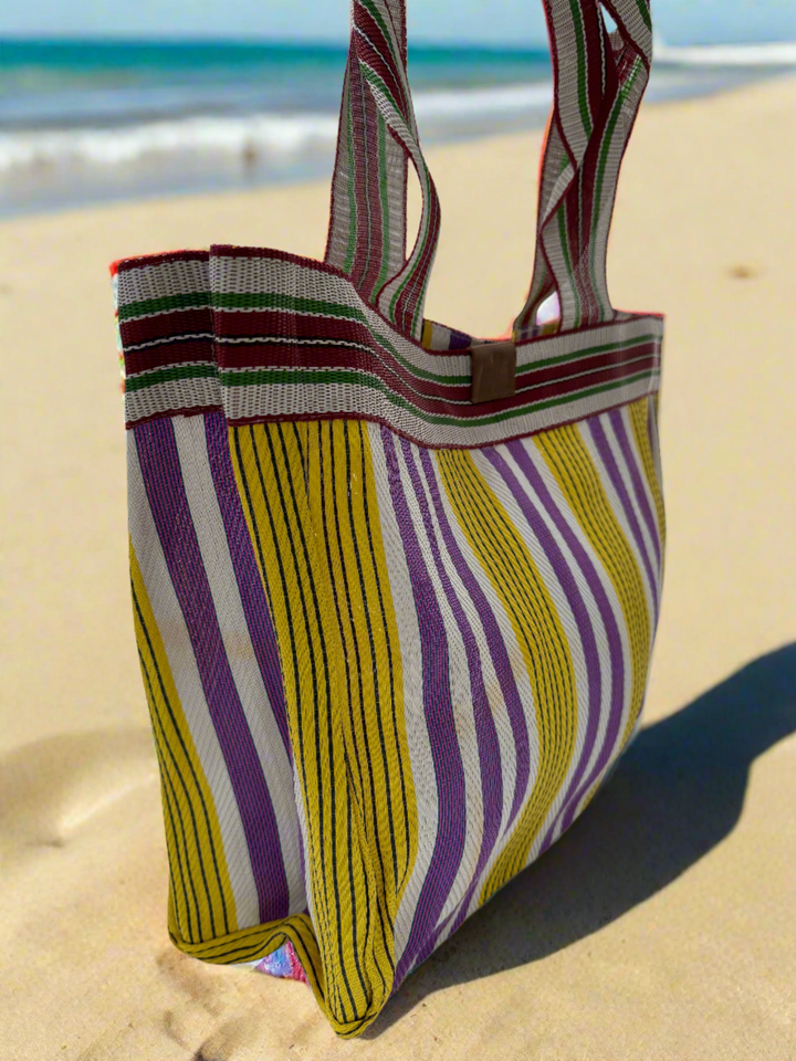 JACKY SHOPPER BAG YELLOW&PURPLE