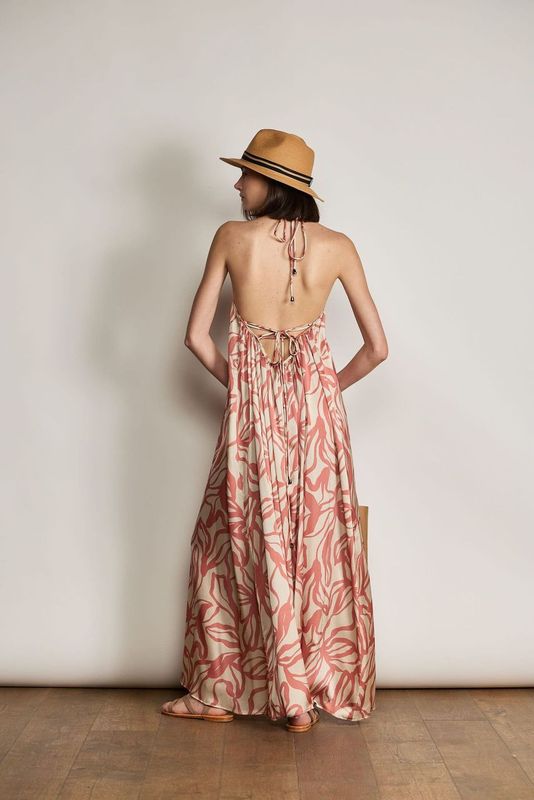 SUE DRESS BRICK PRINT