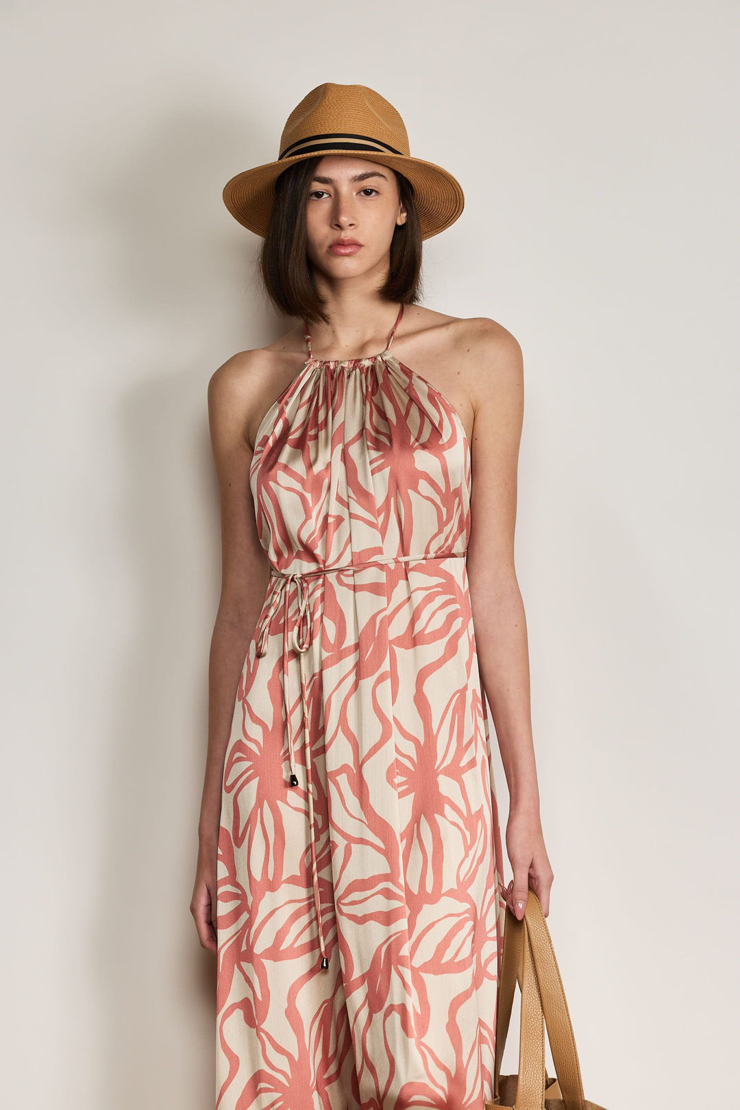 SUE DRESS BRICK PRINT