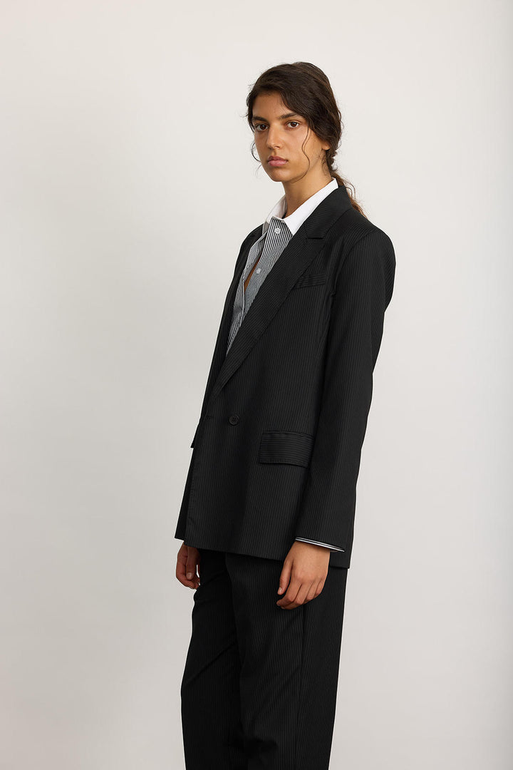 NULI JACKET PINSTRIPE BLACK