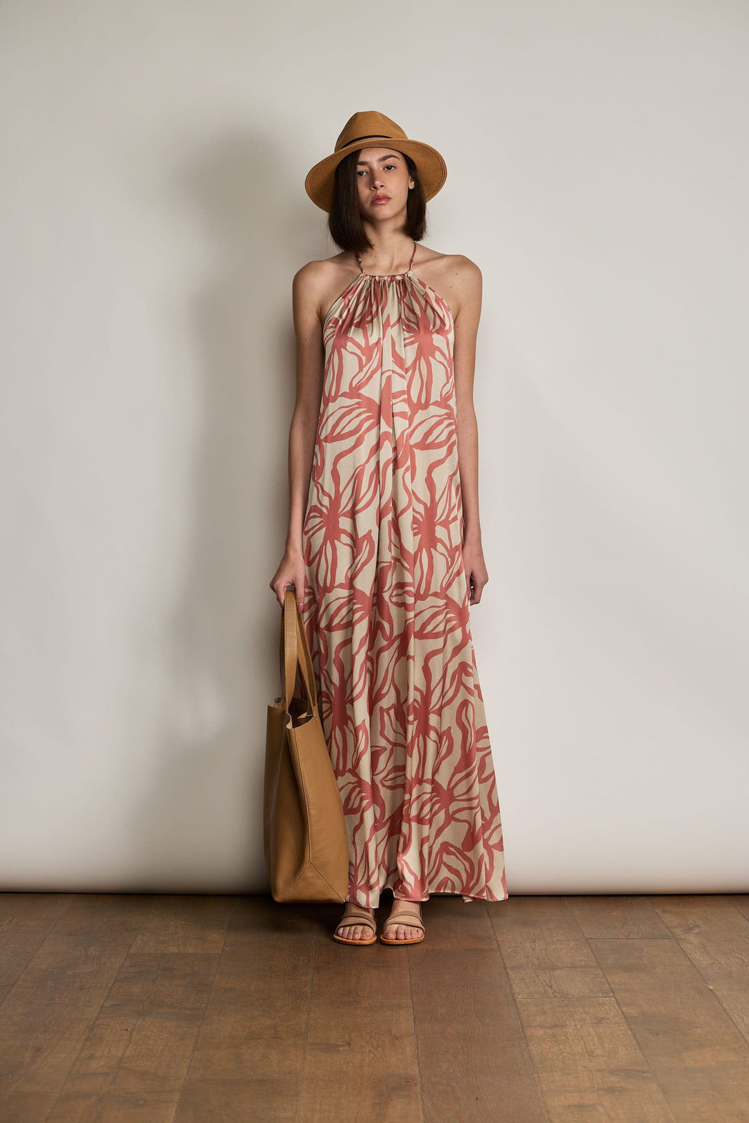 SUE DRESS BRICK PRINT